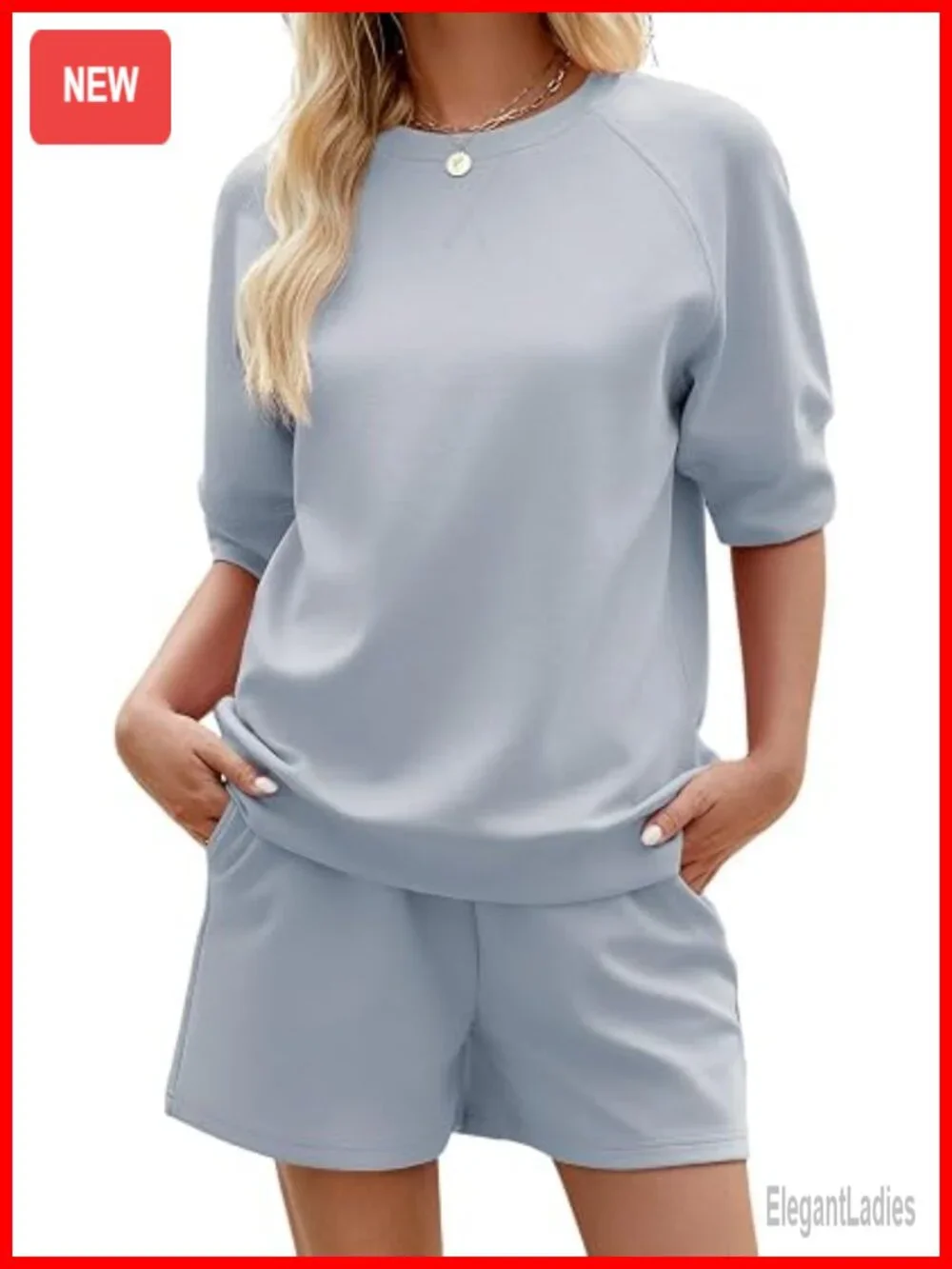 2 Piece Lounge Set Short Sleeve Top and Shorts Loungewear Matching Outfit